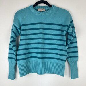 Philosophy Women's Crewneck Pullover Striped Sweater Size XS Blue Cropped